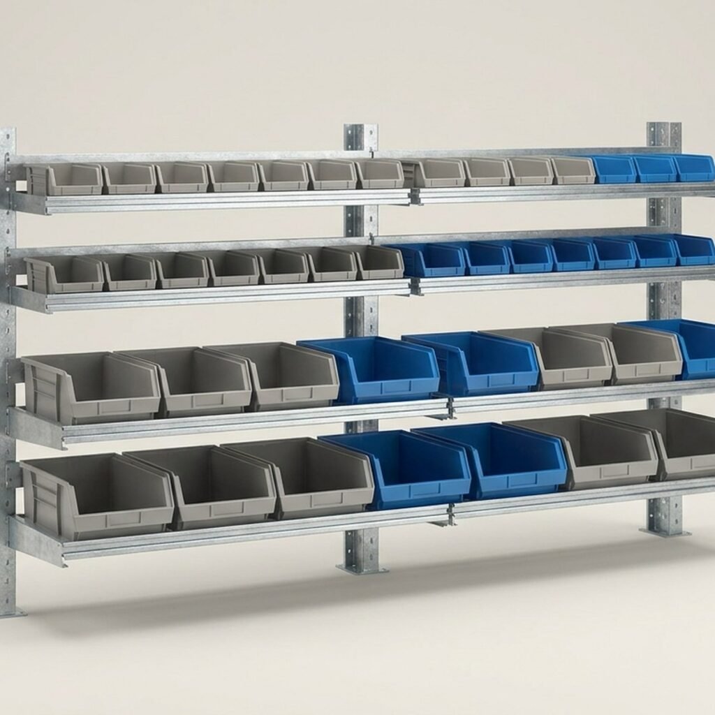Bin Cup Rail System, 36 in, 6-Rail