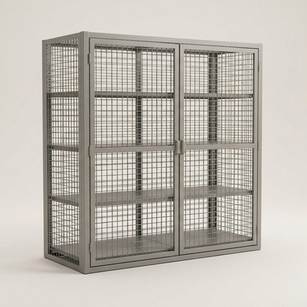 Steel Security Storage Cage, 48 x 48 x 72 in