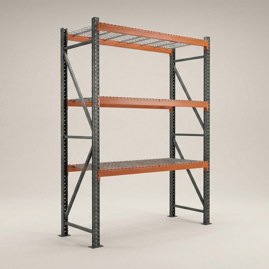 Pallet Rack Starter Bay, 12 ft, 3-Beam Level