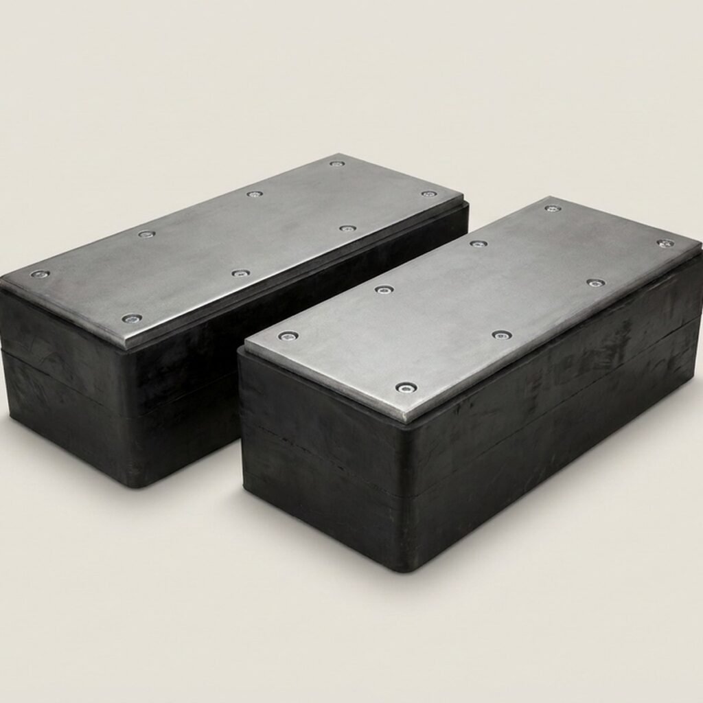 Steel-Faced Dock Bumpers, 6 x 10 x 24 in, Pair