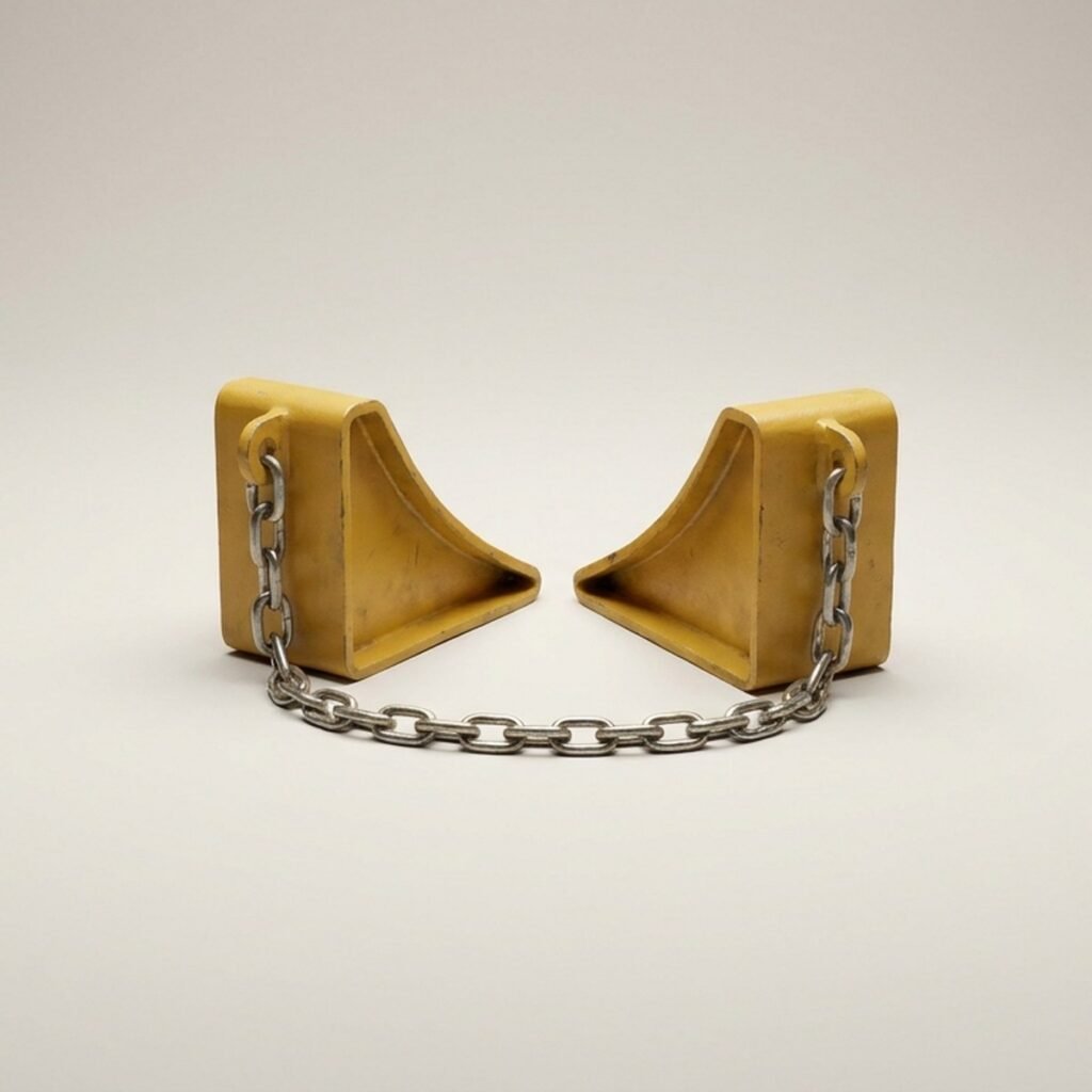 Steel Wheel Chocks with Chain, 2-Pack