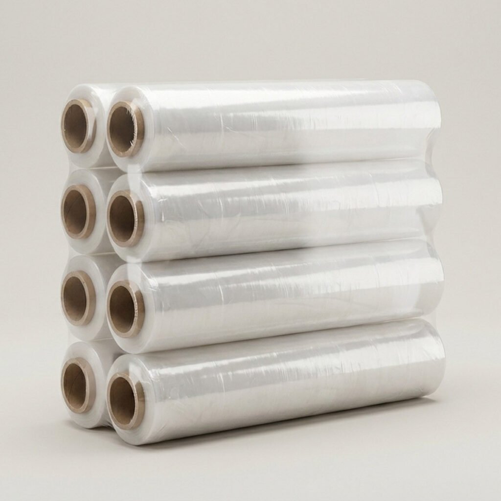 Hand Stretch Film, 18 in x 1500 ft, 4-Roll Pack