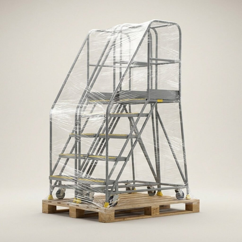 Rolling Warehouse Ladder, 7-Step, 450 lb