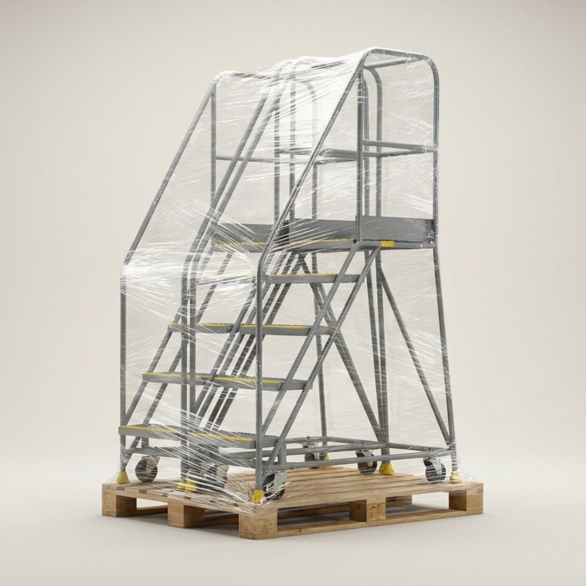 Rolling Warehouse Ladder, 7-Step, 450 lb